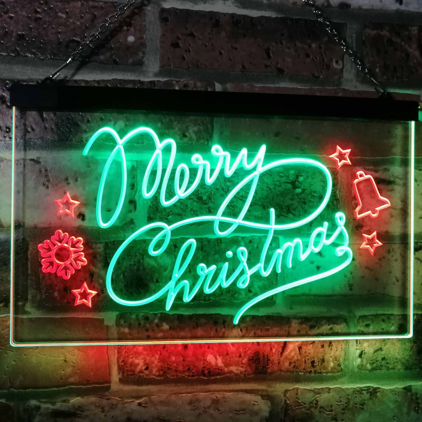 Merry Christmas Tree Dual Color Led Neon Sign